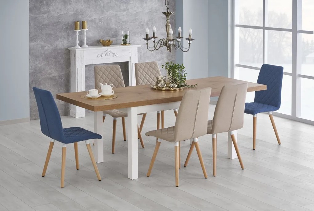 Jídelní rozkládací stůl Tiaro 140/220 cm dub lancelot/bílý