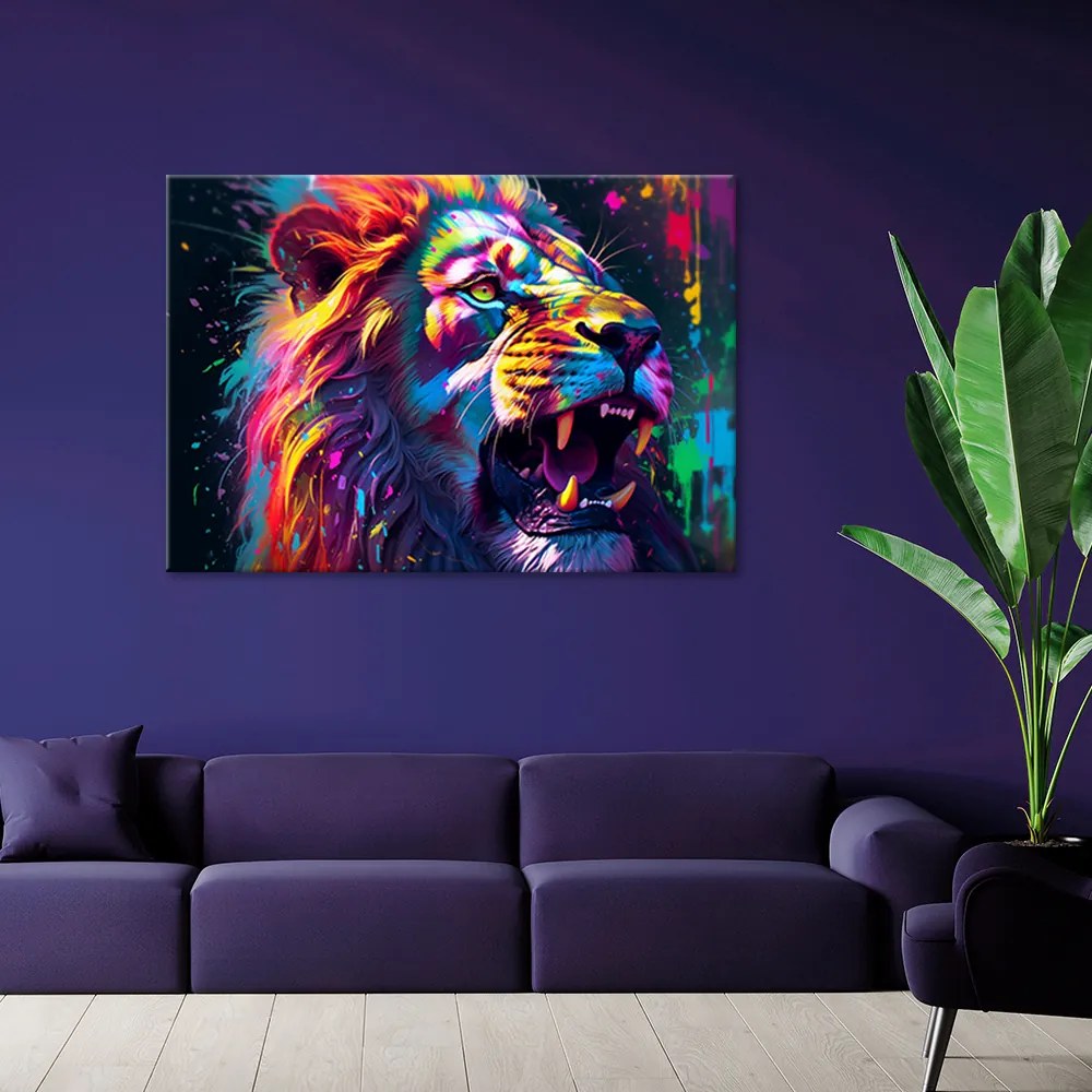 Gario Obraz na plátne Farebný silný lev Rozmery: 60 x 40 cm