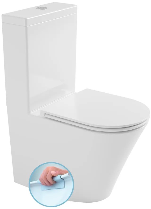 Bruckner Bruckner, DARIO RIMLESS WC kombi misa s nádržkou, spodný/zadný odpad, biela, 201.428.4