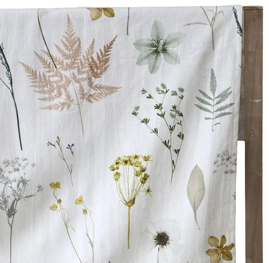 Krémový bavlnený obrus s divokými kvetmi Aix Wild Flowers - 140*240 cm