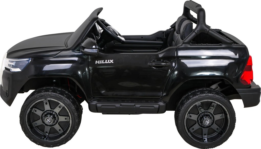 Ramiz Toyota Hilux na batérie pre deti Čierny pickup + pohon 4x4 + diaľkové ovládanie