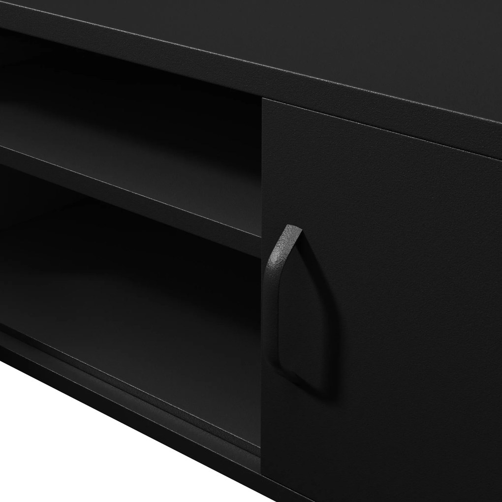 Široká kovová TV skrinka XL na nožičkách, čierna, 1700x400x500 mm: ROSARIA