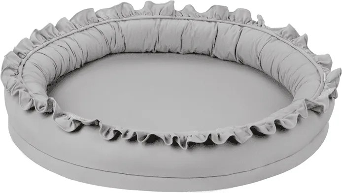 Mini hniezdo pre deti s volánom svetlo šedá