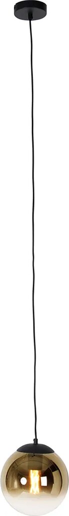 Inteligentné závesné svietidlo čierne so zlatým sklom 20 cm vrátane Wifi A60 - Pallon