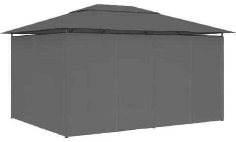 vidaXL Záhradný prístrešok so závesmi 4x3 m, antracitový-