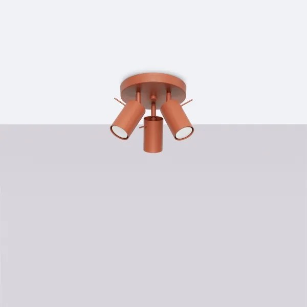 Sollux SL.1509 - Bodové svietidlo RING 3xGU10/10W/230V červená