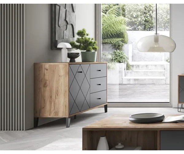 Komoda SULA dub craft/čierna