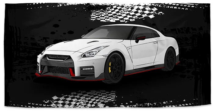 Sablio Uterák Nissan GTR 35 Čierny - 30x50 cm