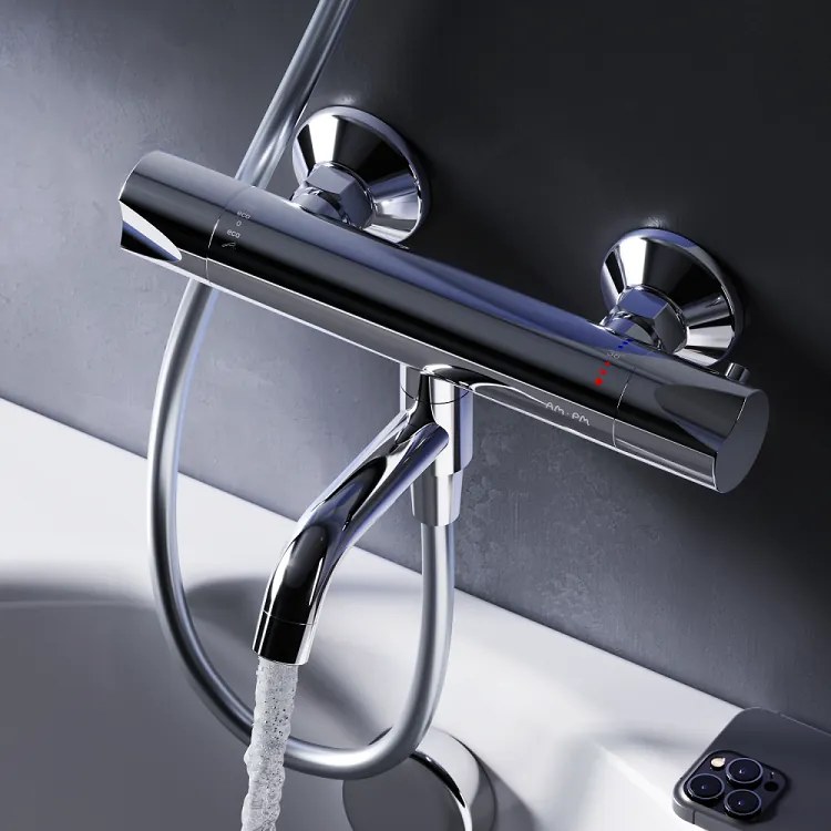 Vaňová a sprchová batéria AM.PM Hit FTA50000 termostat, chróm