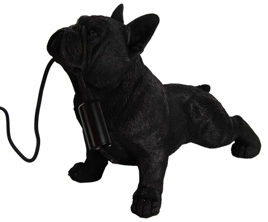 Dekor čierne stolné svietidlo BULDOČEK