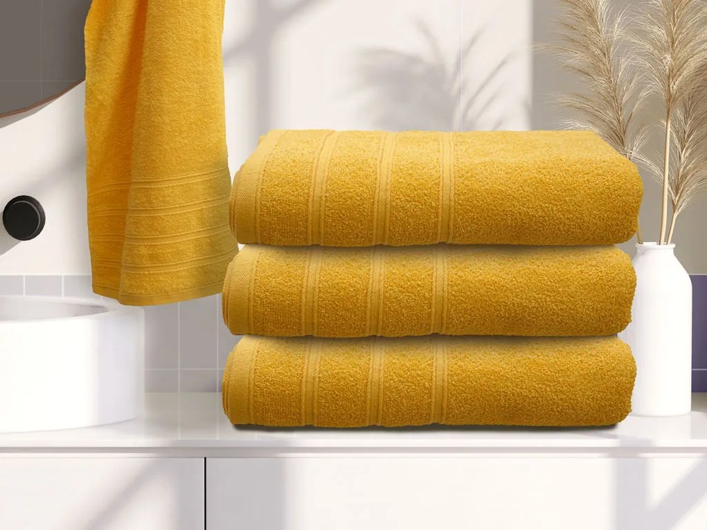 Osuška Bella žltá 70 x 140 cm, 100% bavlna