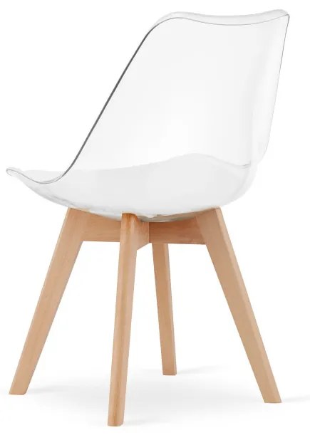 Set troch jedálenských stoličiek MARK  priehľadné (hnedé nohy) (3ks)