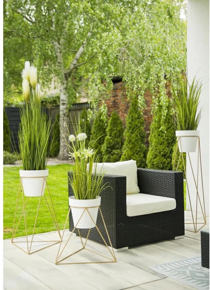 STOJAN NA KVETINÁČ TRIANGLE 90X50X24 CM ZLATÁ