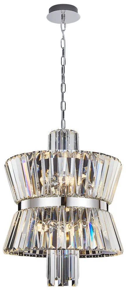 EUlight Luster Aurelia, 1x krištáľové/chrómové kovové tienidlo, (fi 42cm), ch