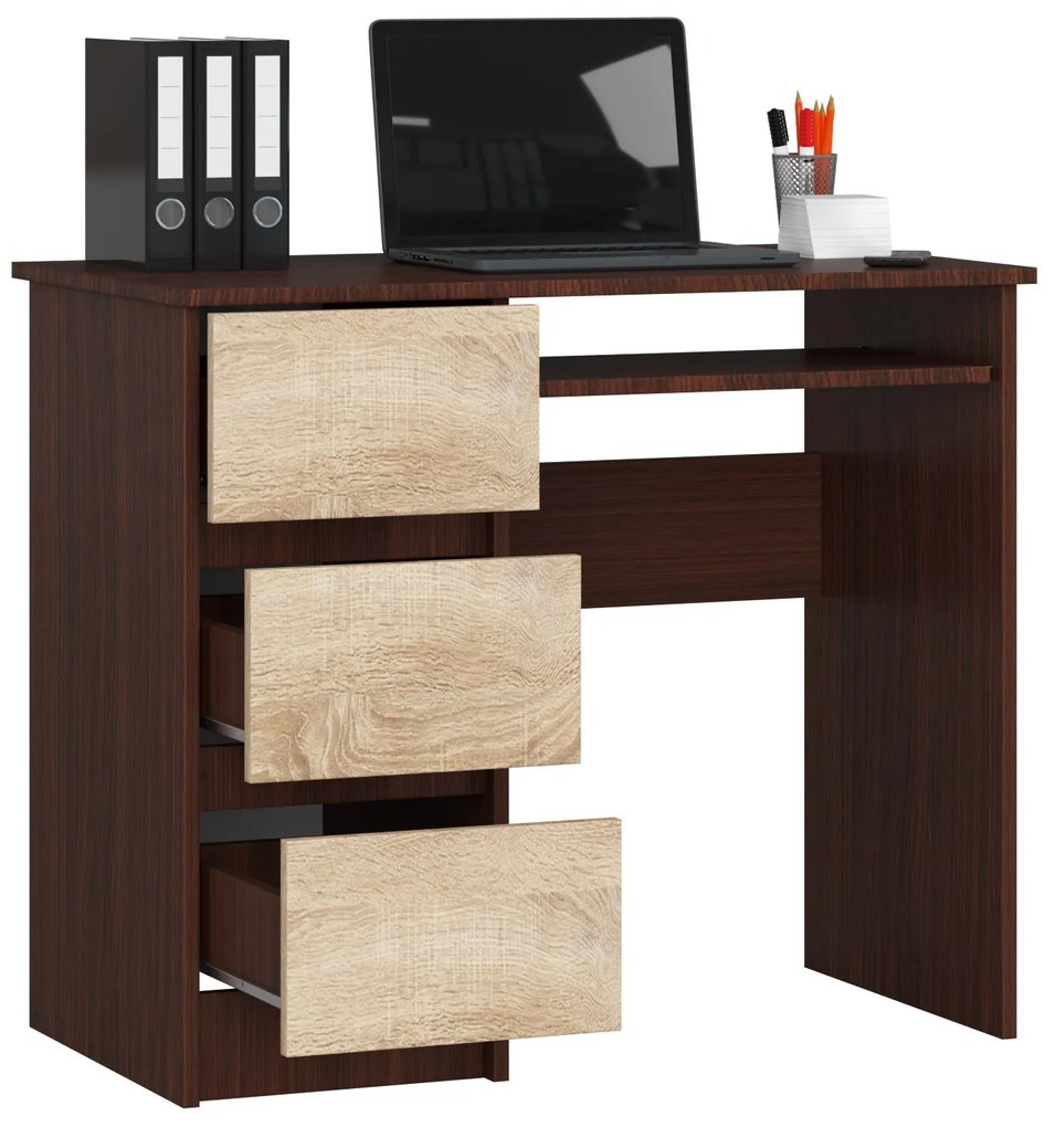 PC stolík Benicio (wenge + dub sonoma) (L). Akcia -17%. Vlastná spoľahlivá doprava až k Vám domov. 1069027