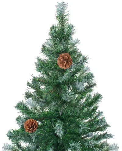 vidaXL Umelý vianočný stromček so šiškami 210 cm-