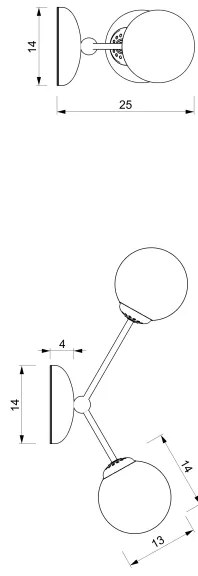 Nástenné svietidlo JOY 2xE14/40W/230V biela/lesklý chróm