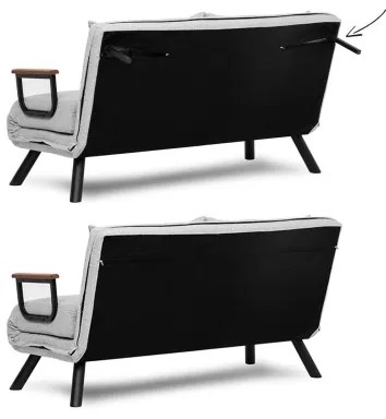 Rozkladacia dvojmiestná pohovka QIRA, sivá