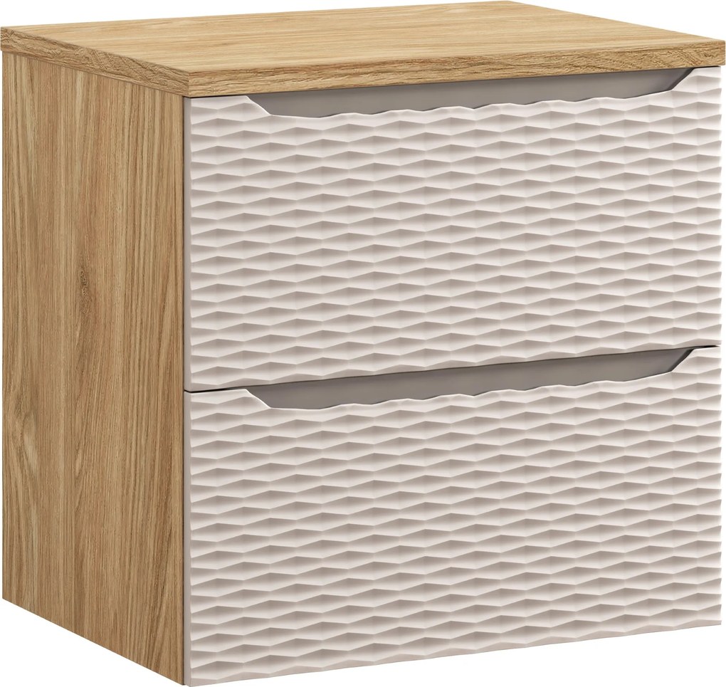 Comad Kúpeľňová skrinka pod doskové umývadlo Ocean Beige 60 béžová/dub olejovaný