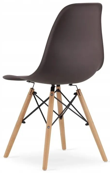 Jedálenská zostava TODI 80cm okrúhly stolový set biely + 4 stoličky OSAKA hnedé