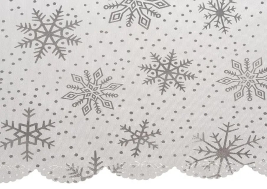 Vianočný obrus SILVER STAR 140x220 cm, biely