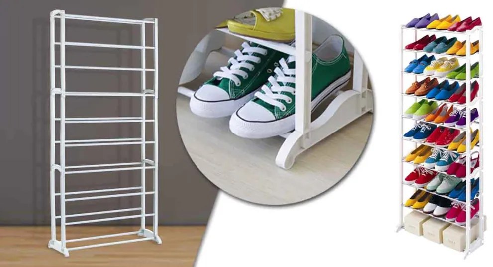 10 radový biely botník