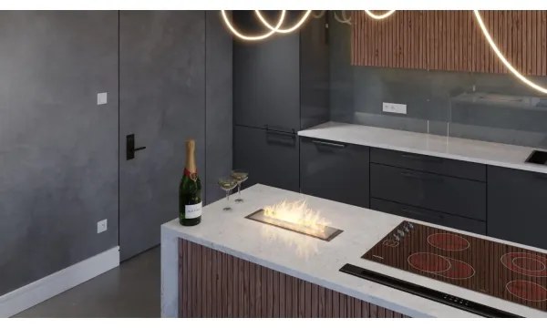 InFire - Vstavaný BIO krb 5,5x50 cm 3kW čierna