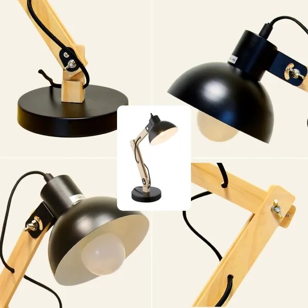 Brilagi - Stolná lampa FOCUS 1xE27/40W/230V čierna