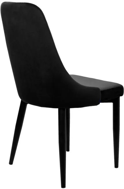 Jedálenská stolička LORIENT zamatová, čierna
