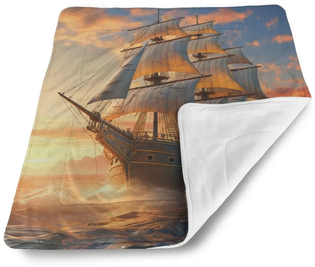 Sablio Deka pre bábätko Plachetnica vo vlnách pri východe slnka - 90x120 cm