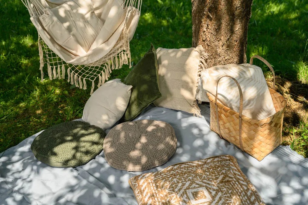 Béžové závesné kreslo PALAK