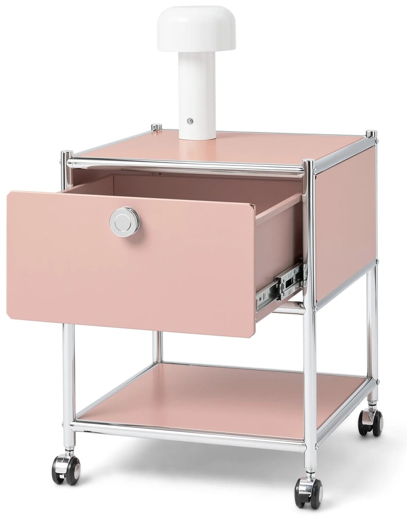 Kovový odkladací stolík »CN3« s 1 zásuvkou, staroružový