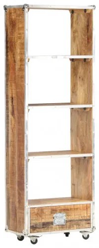 vidaXL Knižnica 56x28x163 cm surové mangovníkové drevo-