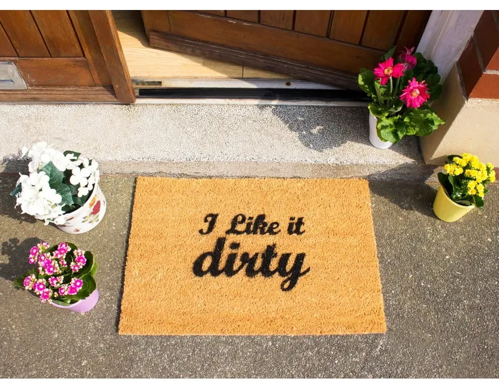 Rohožka z prírodného kokosového vlákna Artsy Doormats I Like It Dirty, 40 x 60 cm