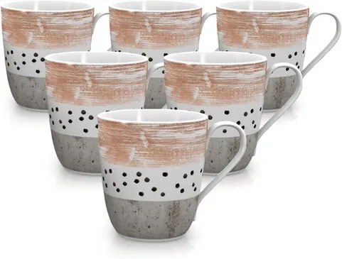 Mäser Sada porcelánových hrnčekov STRIPES and DOTS 290 ml, 6 ks