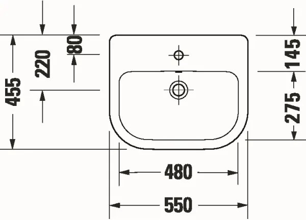 Duravit 24035500002 - Zapustené umývadlo D-CODE 55x45,5 cm keramika/lesklá biela