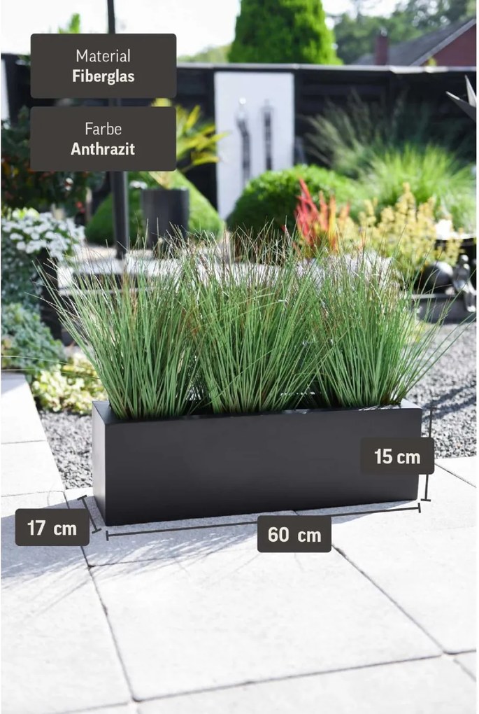 Hrantík FLOBO, sklolaminát, šírka 60 cm, antracit