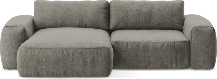 Sivá ženilková rozkladacia rohová pohovka (ľavý roh/s leňoškou) Kuki – Makamii