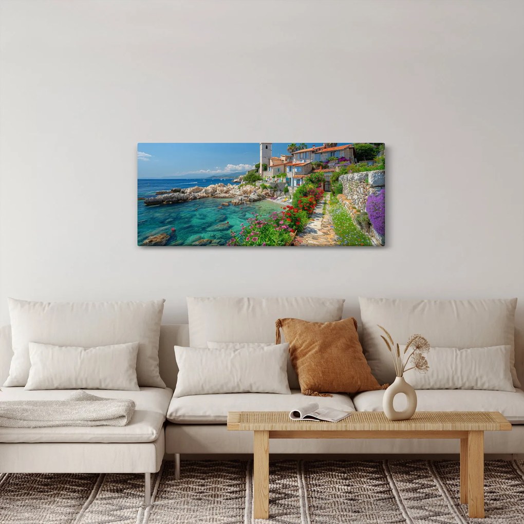 Obraz - Malebné pobrežie dediny (120x50 cm)