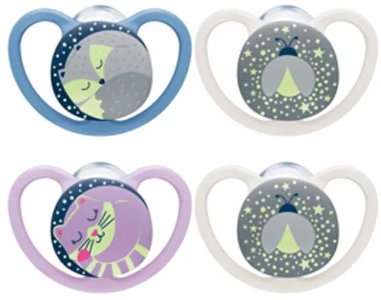 NUK Dojčenský cumlík NUK Space Nights 6-18m 2ks/BOX dievča