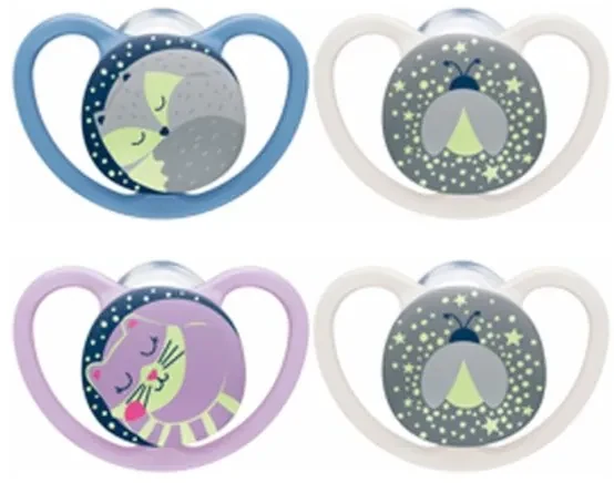 NUK Dojčenský cumlík NUK Space Nights 6-18m 2ks/BOX dievča