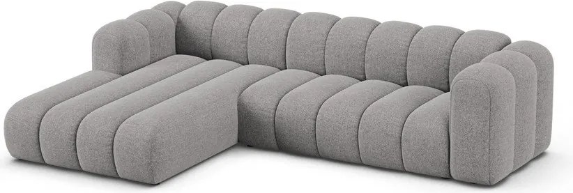 Sivá ženilková rohová pohovka (ľavý roh/s leňoškou) Lupine – Micadoni