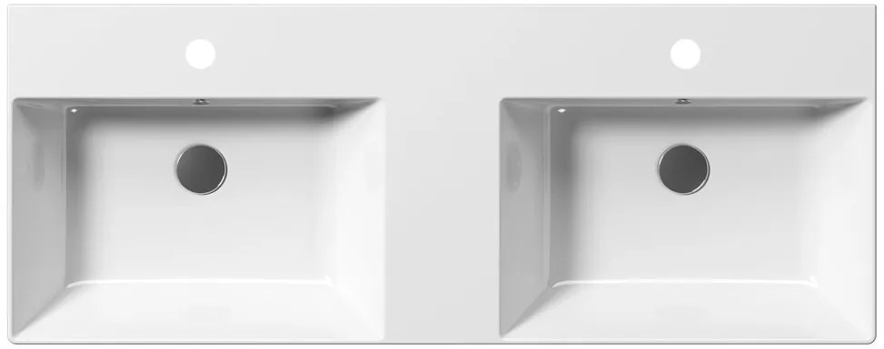 GSI GSI, KUBE X keramické dvojumývadlo 120x47 cm, biela ExtraGlasse, 9425111