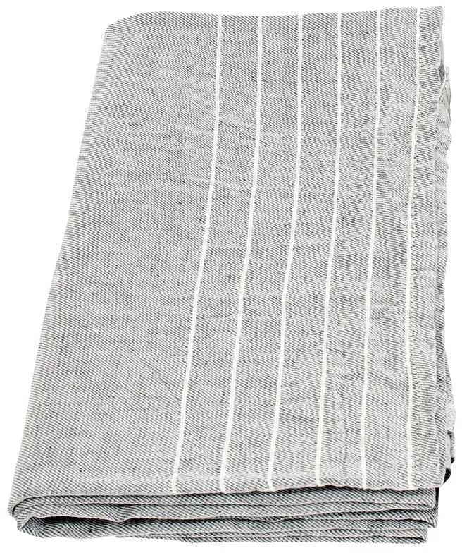 Ľanový uterák Kaste, sivo-biely, Rozmery  95x180 cm