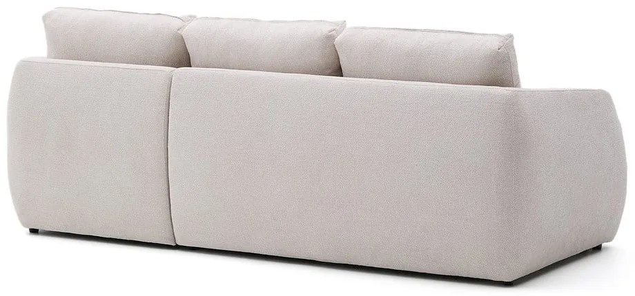 Krémová ženilková rozkladacia rohová pohovka (pravý roh/s leňoškou) Laira – Kave Home