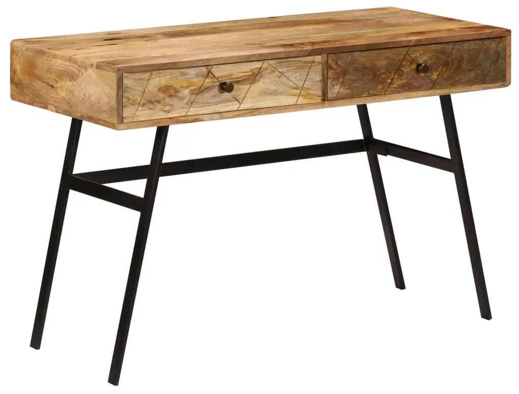 Písací stôl so zásuvkami, mangový masív 110x50x76 cm