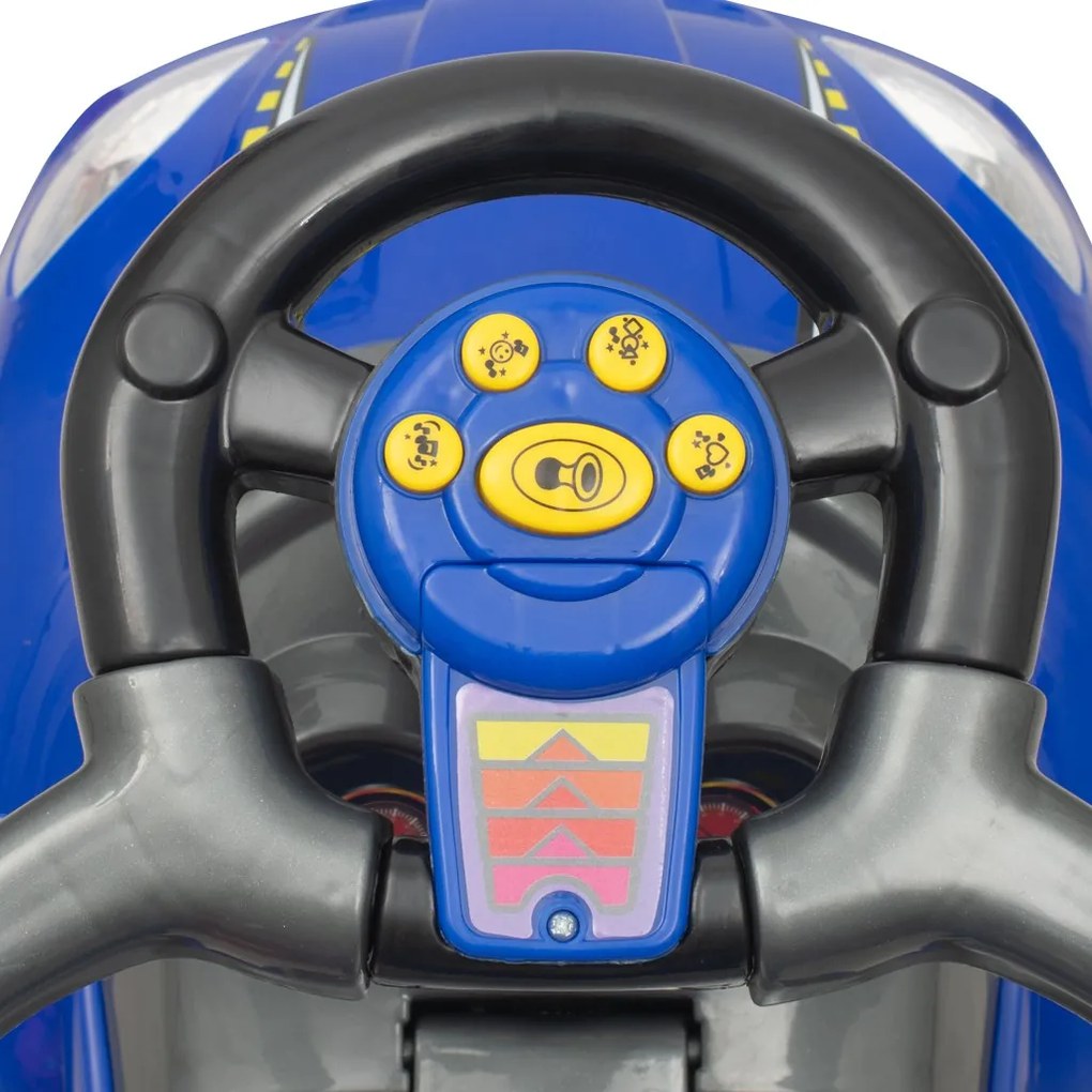 Detské odrážadlo s vodiacou tyčou 3v1 Baby Mix Mega Car modré