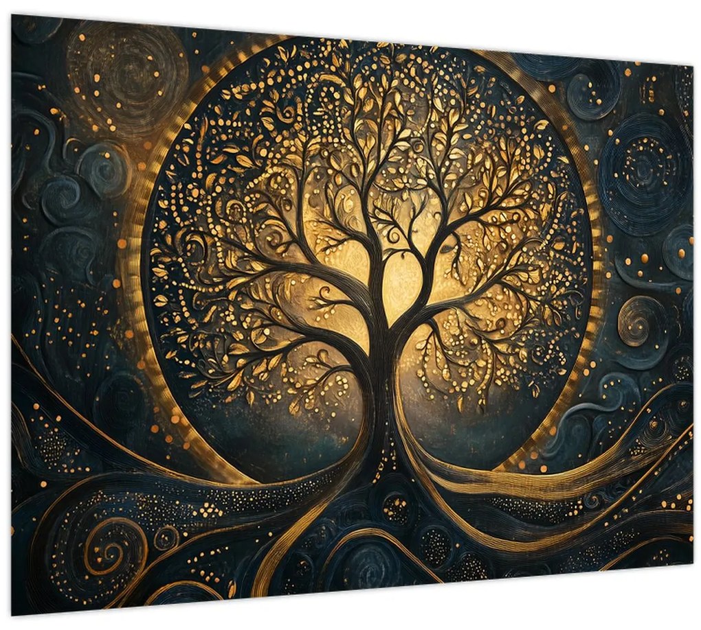 Obraz – Strom so zlatou aurou (70x50 cm)