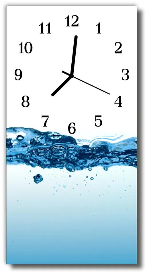 Sklenené hodiny vertikálne Príroda modrá voda 30x60 cm