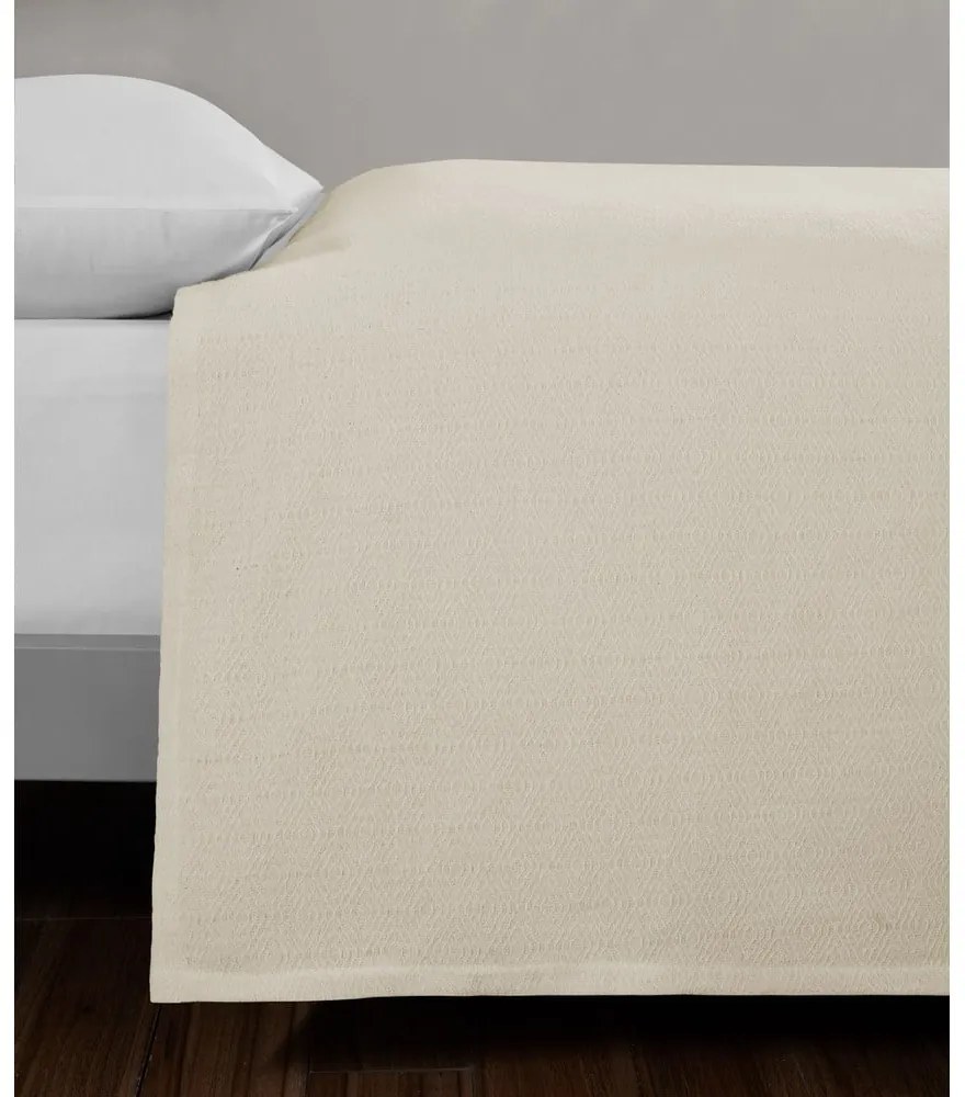 Krémovobiely bavlnený pléd na dvojlôžko 200x230 cm Serenity – Mijolnir